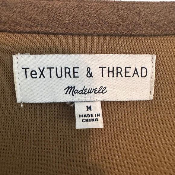 MADEWELL Texture & Thread Crepe Balloon-Sleeve Dress Olive Womens Size M - Picture 7 of 12